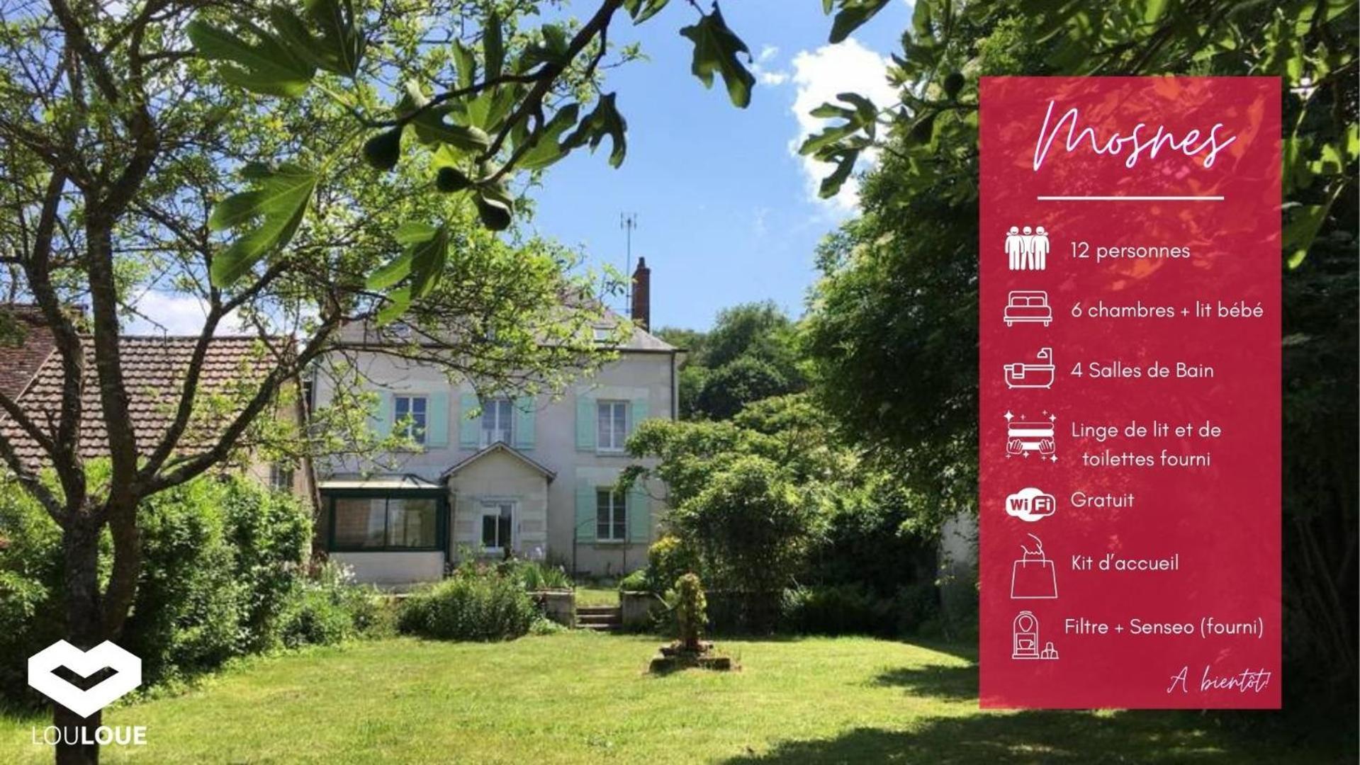 Grande Maison #6 Chambres #Proche Amboise/Tours Mosnes Luaran gambar